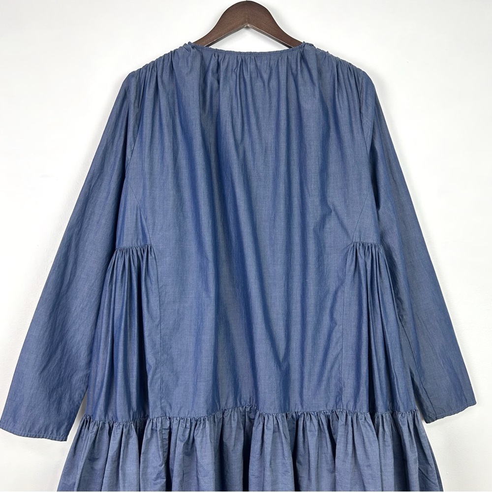 Merlette Martel Pleated Dress in Dark Chambray - Picture 9 of 9